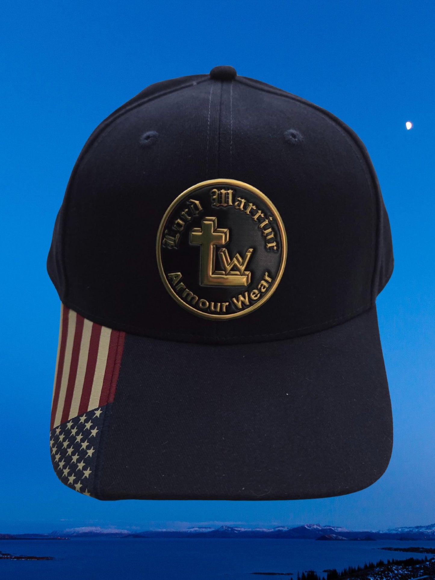 Lord Warrior US Flag Cap - Navy Blue With Gold Armour Wear
