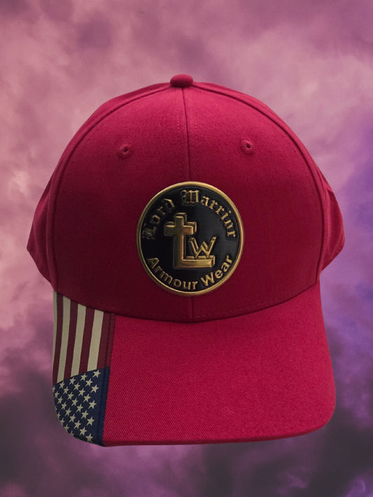 Lord Warrior US Flag Cap - Red with Gold Armour Wear